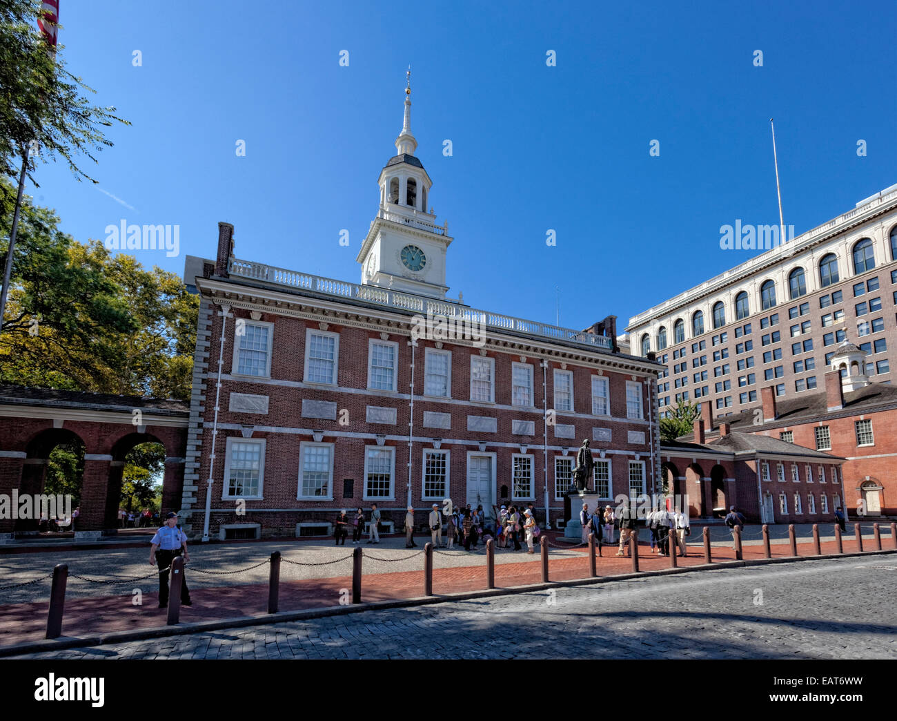 Independence Hall ist das Herzstück des Independence National Historical Park in Philadelphia, Pennsylvania. Stockfoto