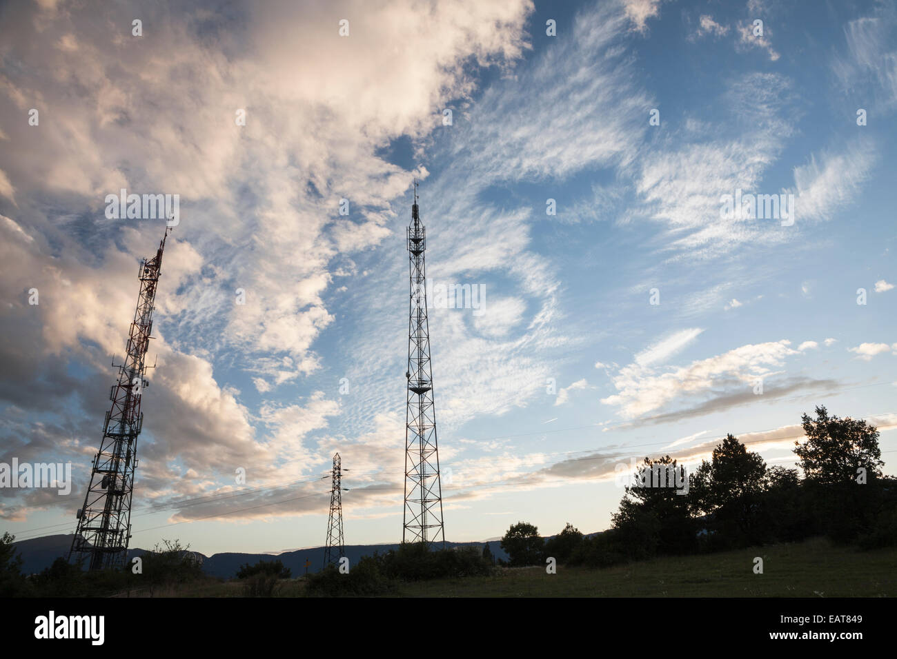 Antennen in Chambéry Savoie, Rhône-Alpes, Frankreich Stockfoto