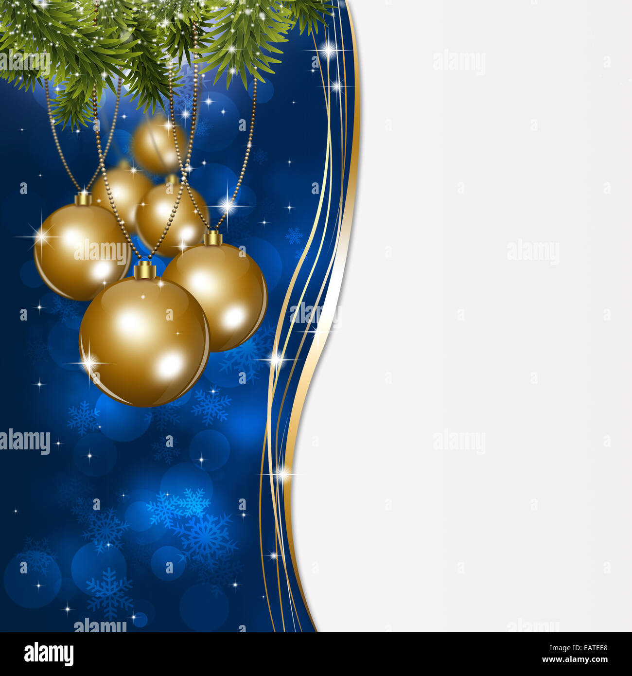 Winter Urlaub Kugeln blau Hintergrund für Weihnachten und Neujahr Karten Stockfoto