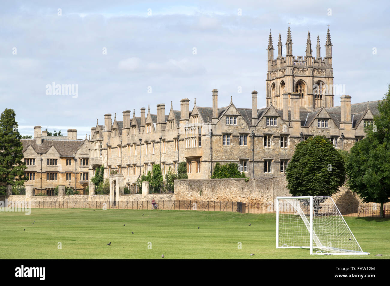 Oxford, UK, Merton College und Merton Spielfeld. Stockfoto