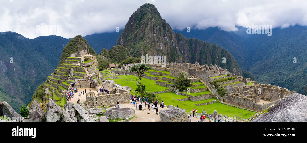 Die Inka-ruinen von Machu Picchu, in der Nähe von Aguas Calientes, Peru. Stockfoto