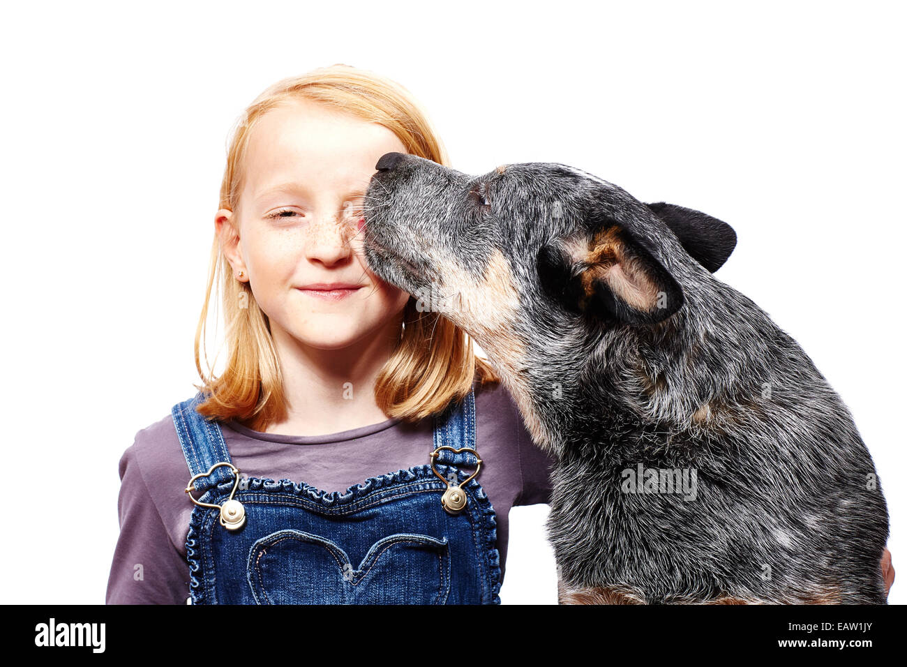 junges Mädchen mit Hund Stockfoto