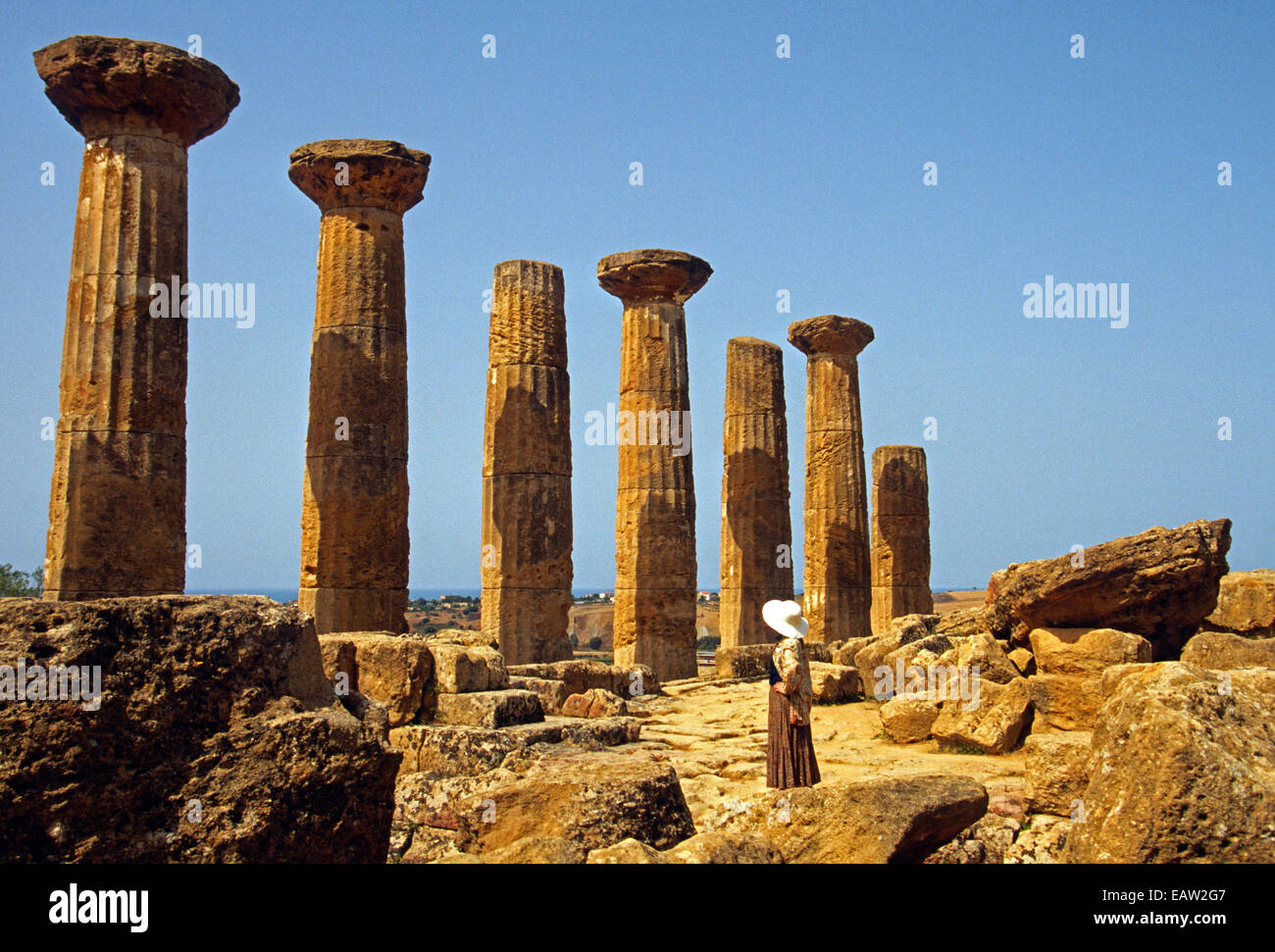 Ruinen der griechischen Herkules-Tempel in Agrigent Stockfoto