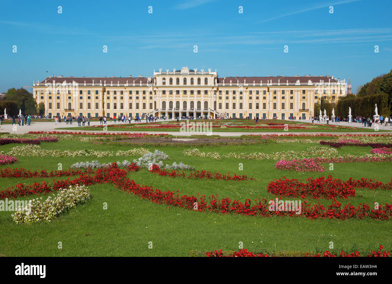 Wien, Österreich - 19. Oktober 2014: Das Schloss Schönbrunn und Gärten. Stockfoto