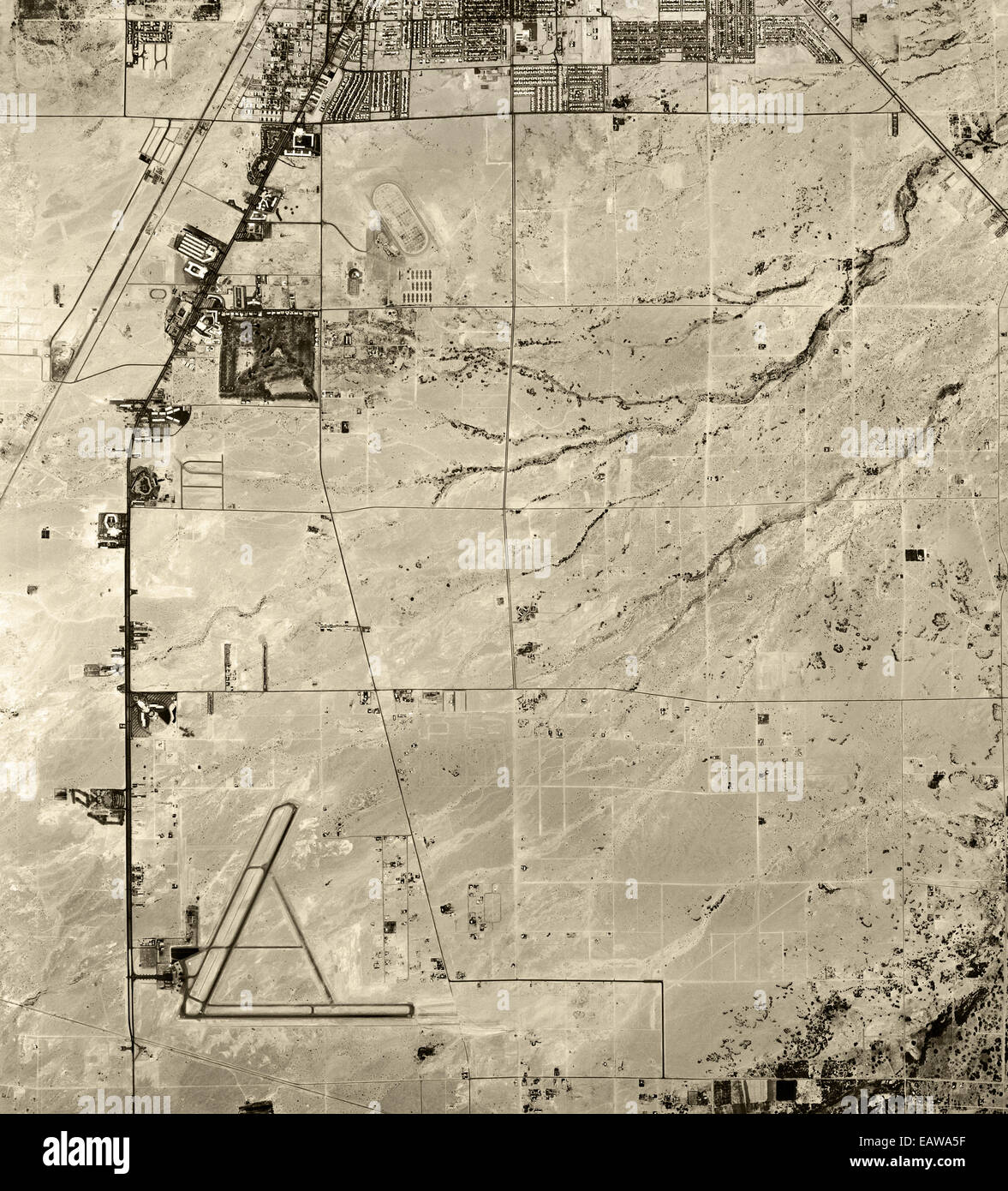 historische Luftaufnahme McCarran Airport, Las Vegas, Nevada, 1958 Stockfoto