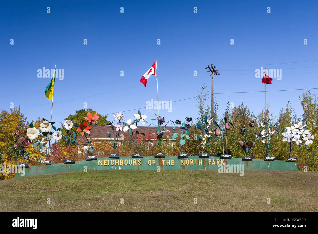 Nachbarn der Nordpark in Flin Flon, Manitoba, Kanada. Stockfoto