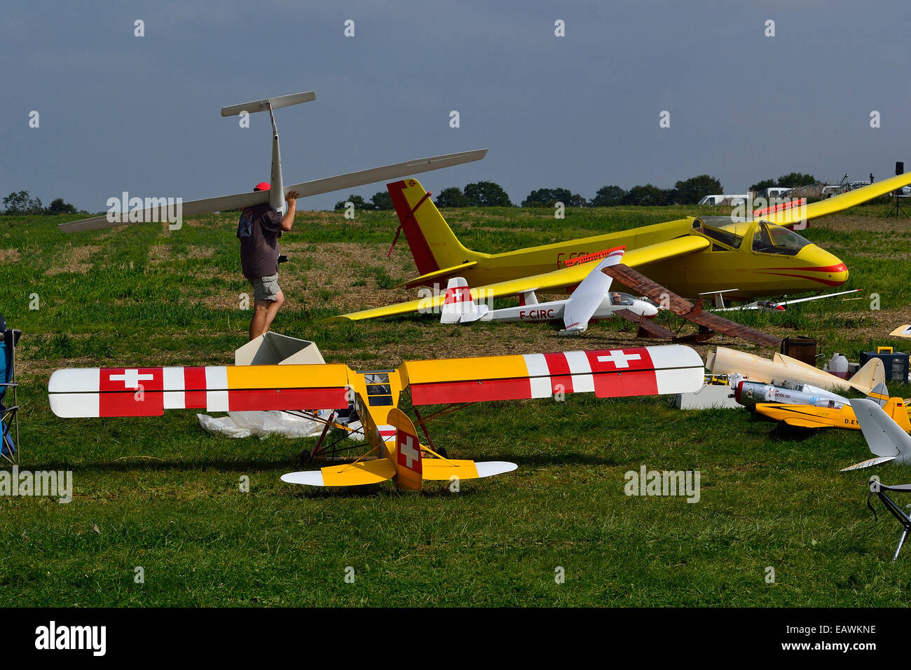 Treffen der Flugzeuge Modelle in Aron (Mayenne, Land der Loire, Frankreich). Stockfoto