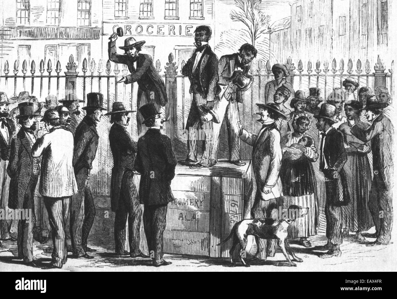 Sklaverei Sklavenmarkt in Montgomery, Alabama, im Jahre 1861 Stockfoto