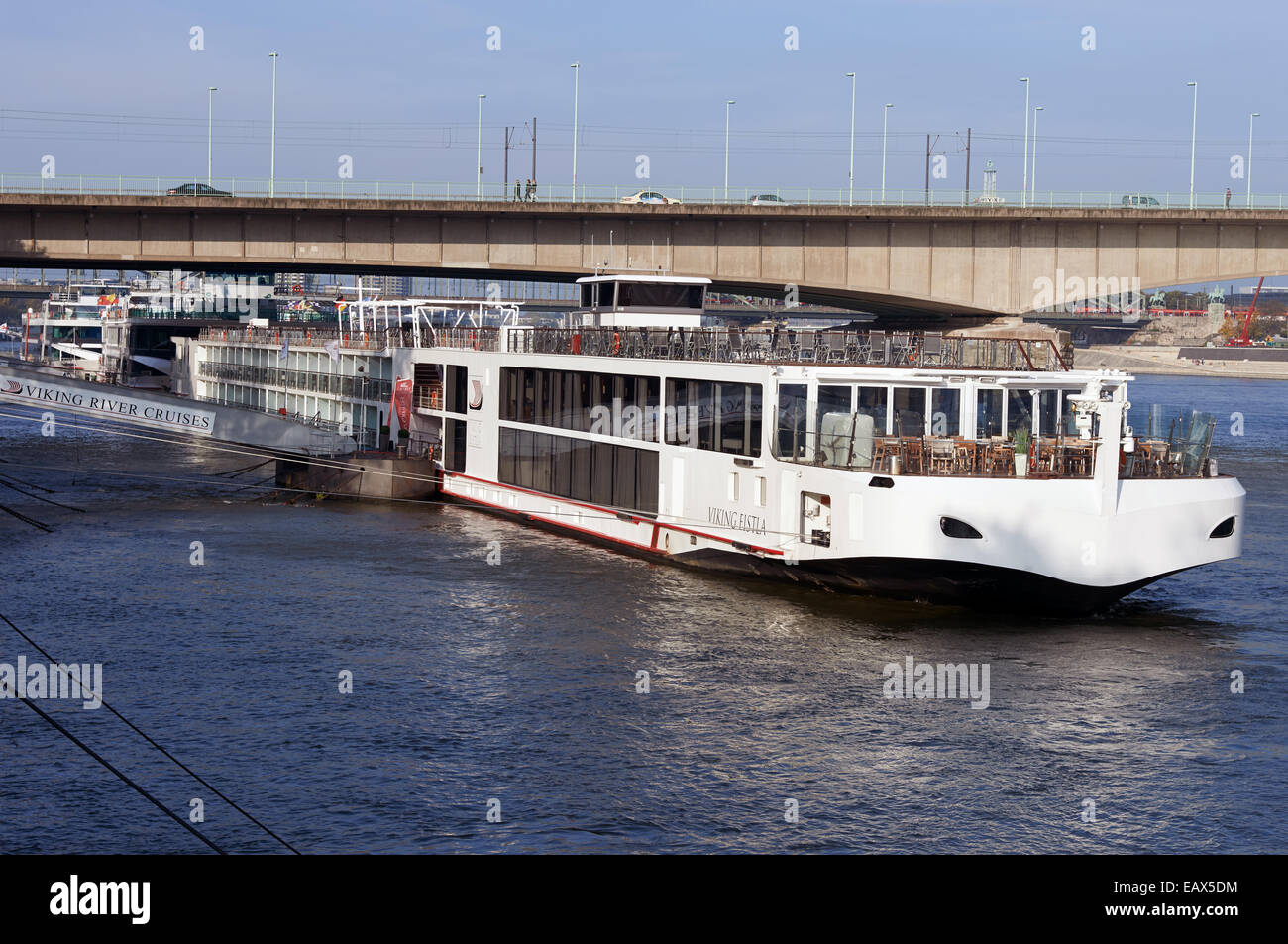 Viking Flusskreuzfahrten "Elstla" am Rhein, Köln, Deutschland. Stockfoto