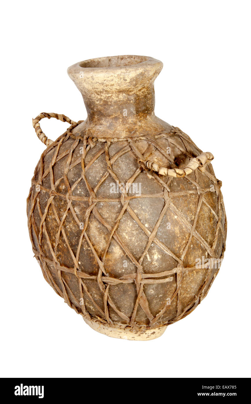 handgemachte traditionelle afrikanische Wassertopf mit net Stockfoto