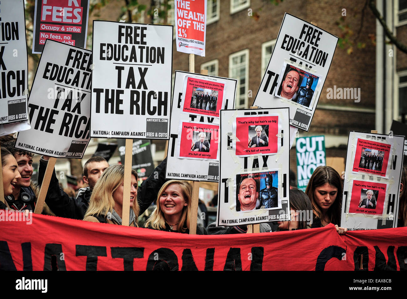 Ein Student Demonstration gegen Bildung Gebühren in London statt. Stockfoto