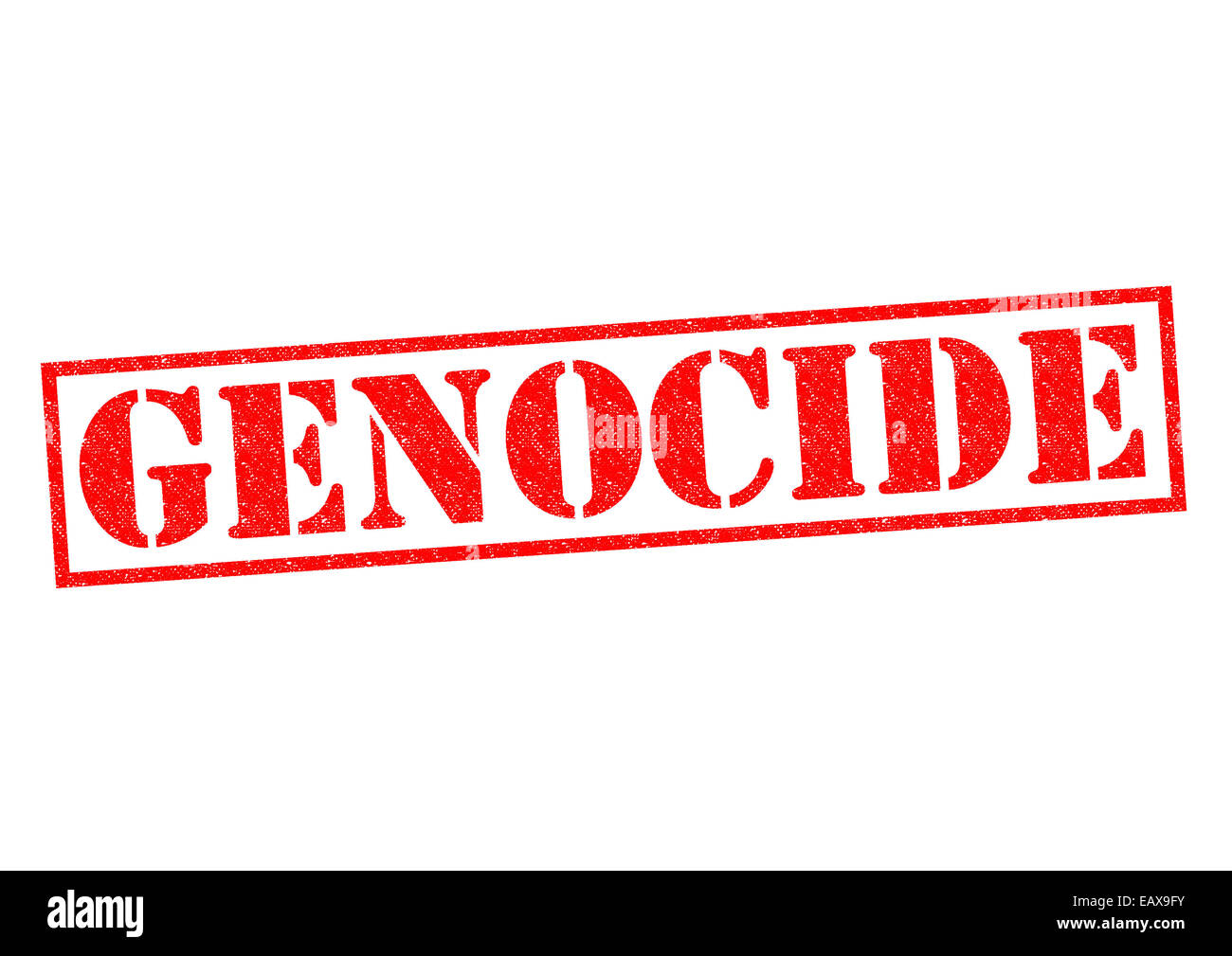 Völkermord roten Stempel auf einem weißen Hintergrund. Stockfoto