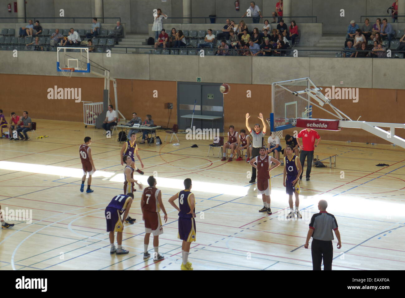 Spanien-Katalonien-Barcelona Basketball Spiel Stockfoto