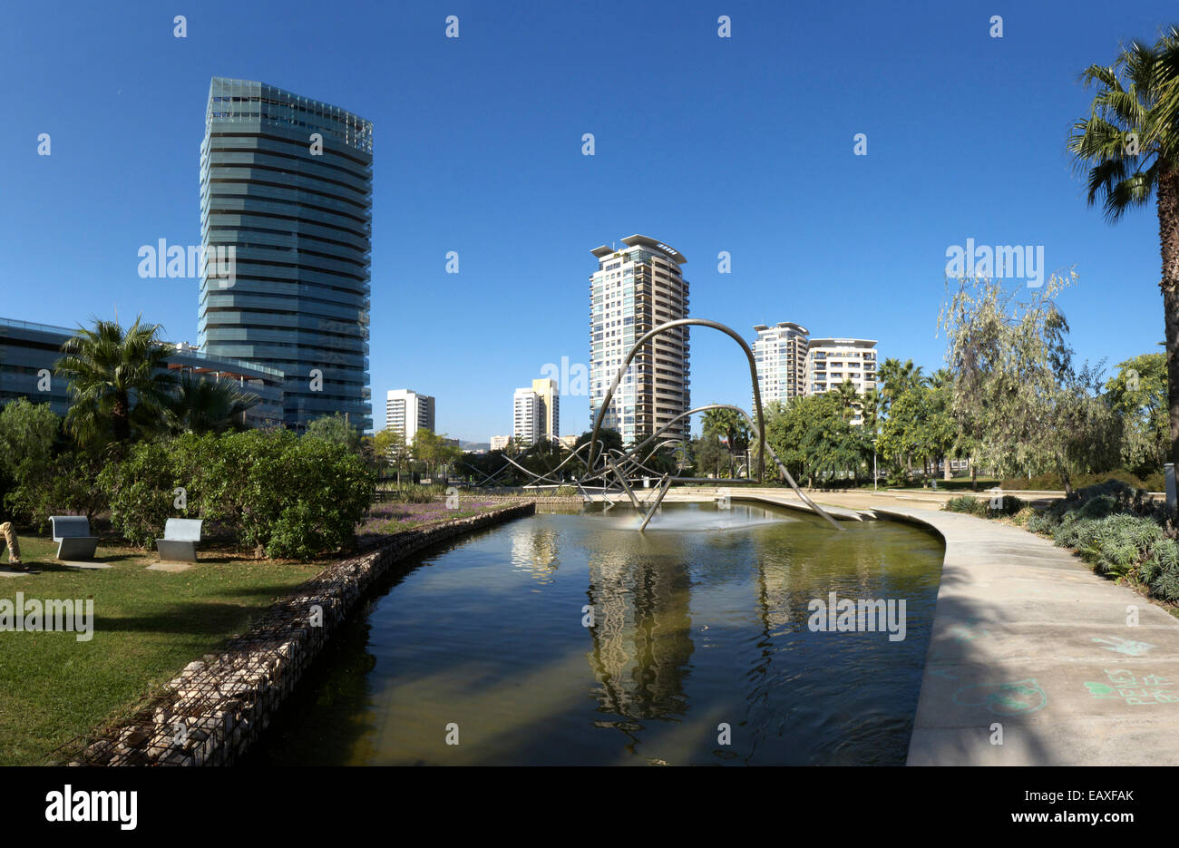 Spanien Katalonien Barcelona Parc Park Diagonal Mar Wohn-Wohnung Stockfoto