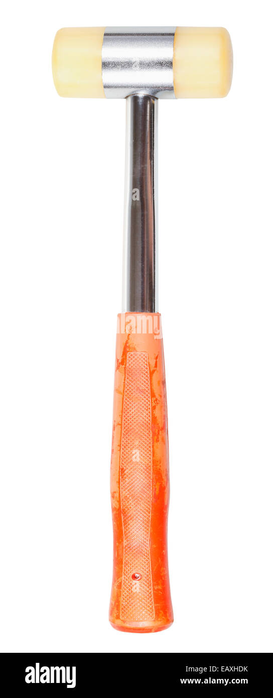 Seitenansicht des Soft-faced Hammer isoliert auf weißem Hintergrund Stockfoto