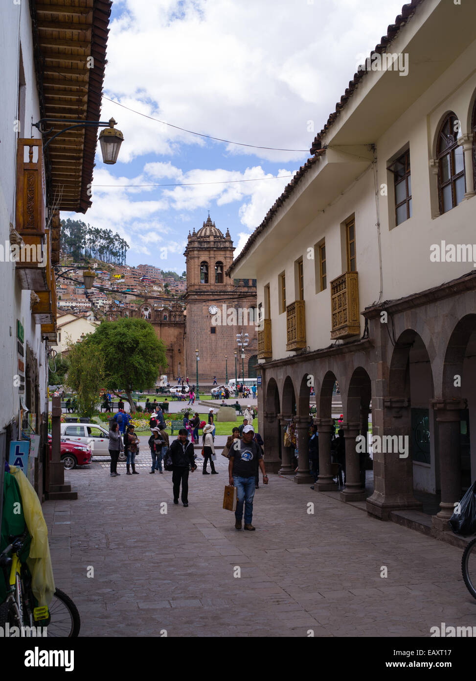 Entlang dei Medio in Richtung Plaza de Armas, Cusco, Peru. Stockfoto