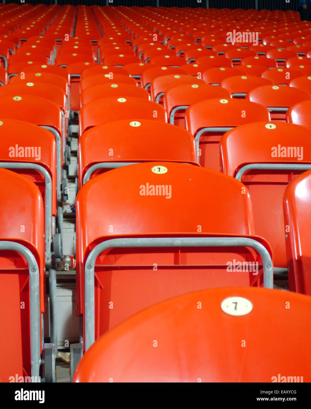 Stadionsitze Stockfoto