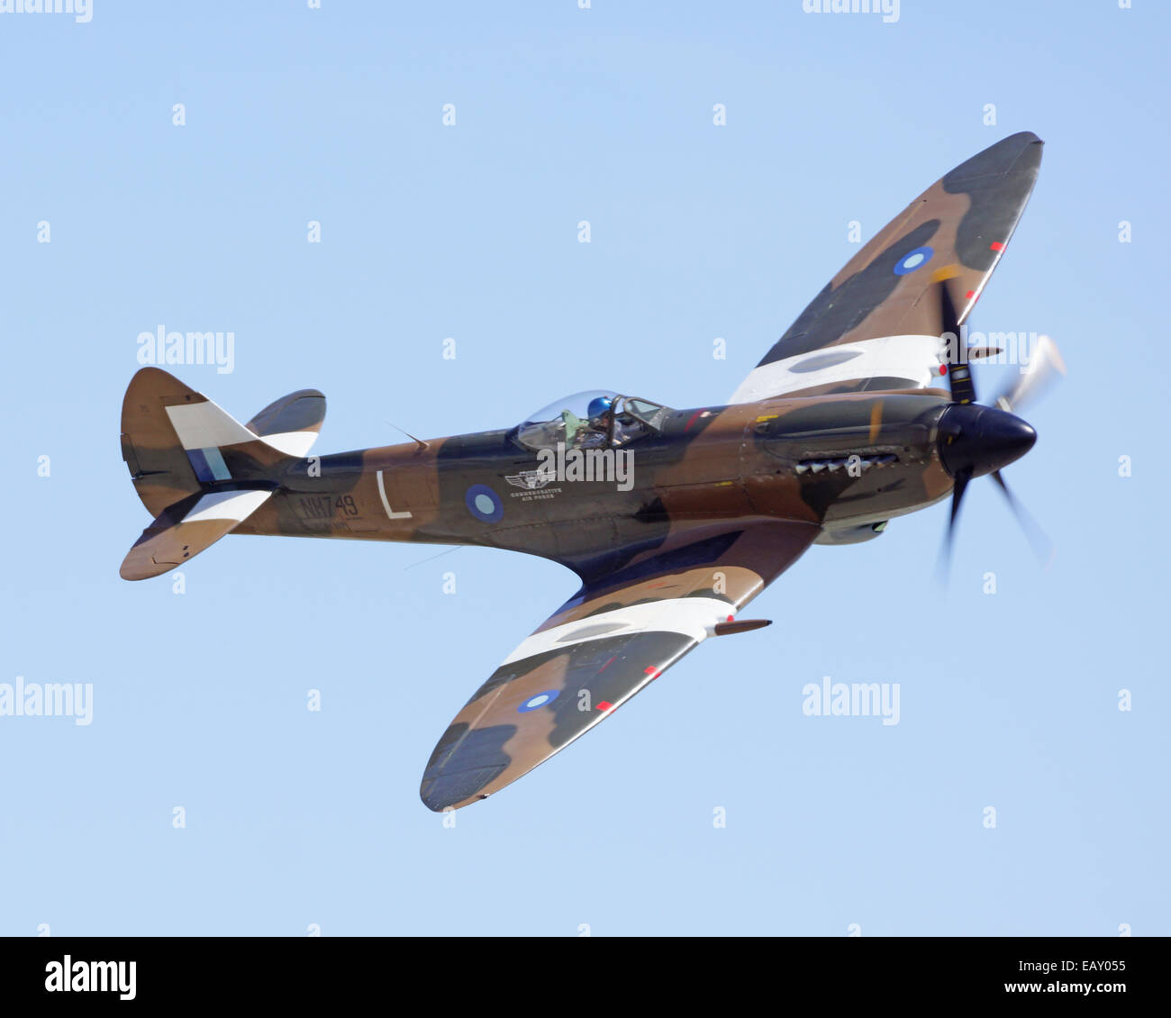 Vintage WWII Supermarine Spitfire Flugzeug in 2014 zeigen Flugzeuge Fame Luft Stockfoto