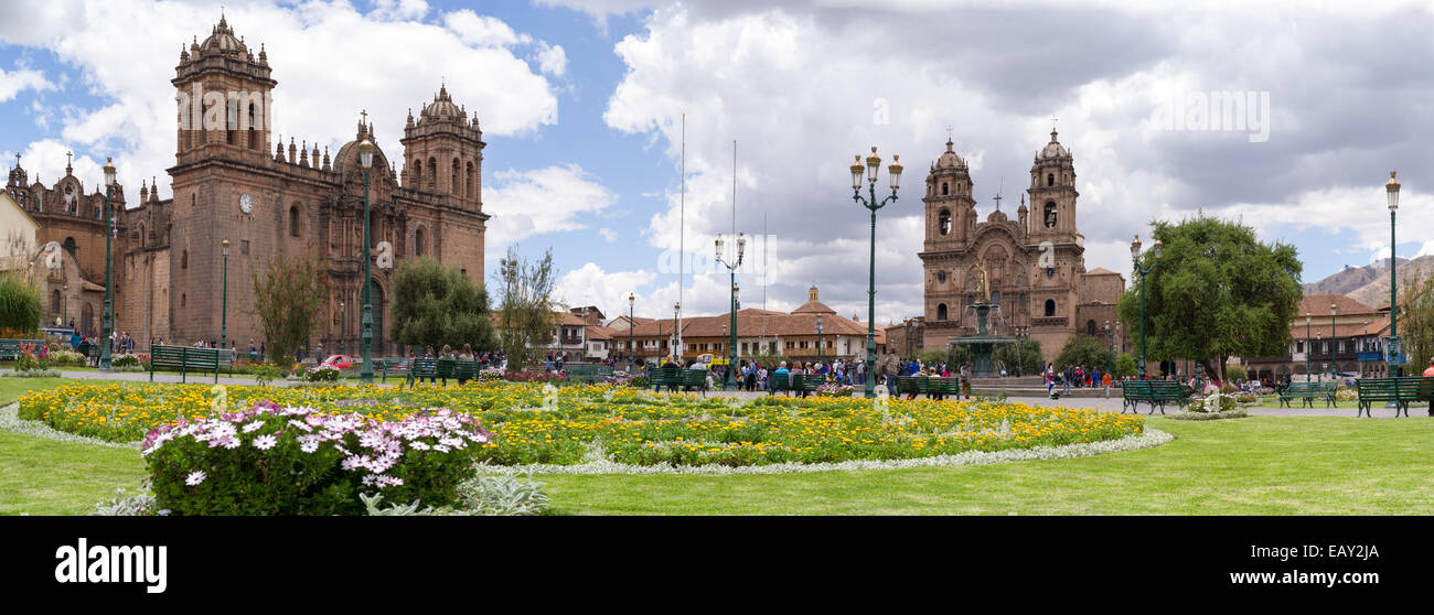 Szenen aus rund um die Plaza de Armas in Cusco, Peru. Stockfoto