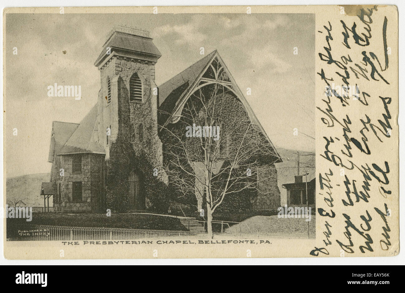 Presbyterianischen Kapelle in Bellefonte, Pennsylvania nach einer Pre-1923 Postkarte von RG-428 Postkarten-Kollektion Stockfoto