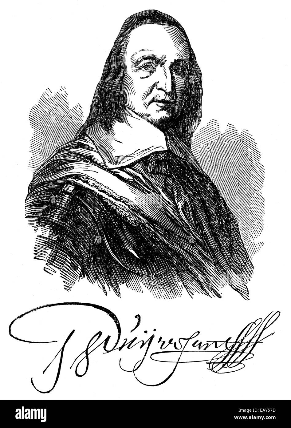 Porträt von Pieter oder Peter Stuyvesant, 1612-1672, Gouverneur von Curaçao aus dem Jahre 1643 und Direktor der Niederländischen Westindien-Kompanie, W Stockfoto