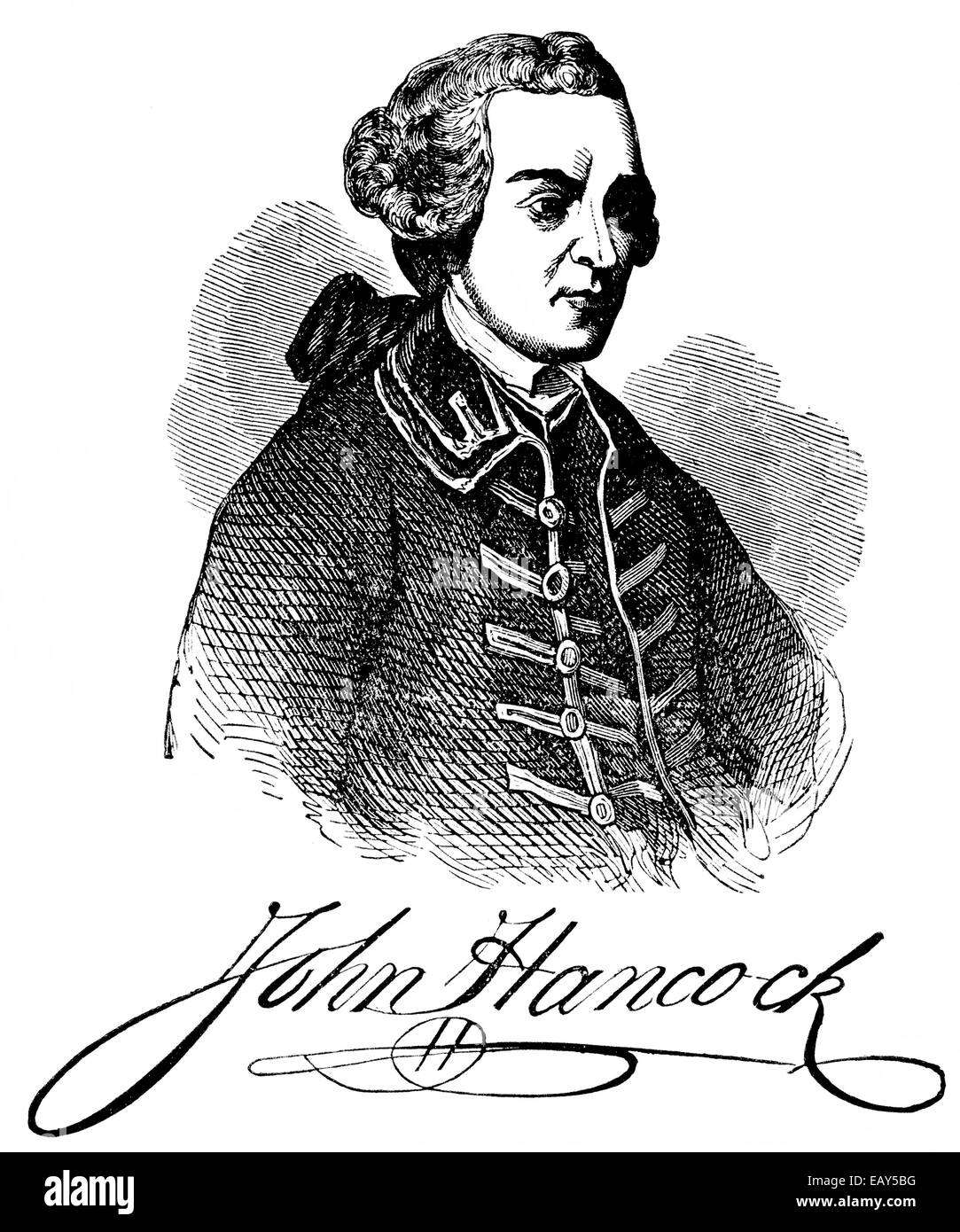 Porträt von John Hancock, 1736 – 1793, ein amerikanischer Geschäftsmann und einer der Führer des Aufstands der 13 Kolonien gegen Stockfoto