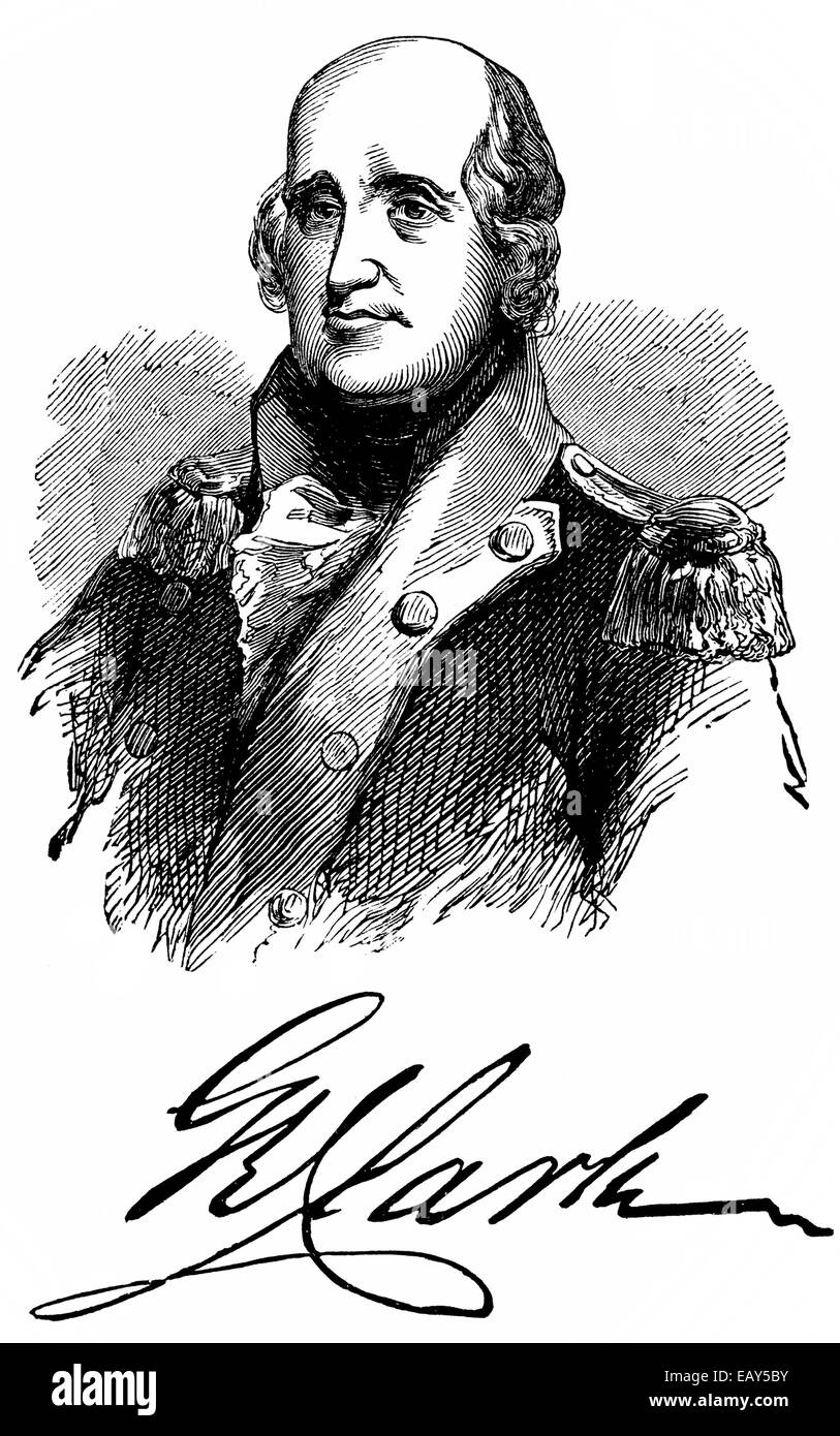 George Rogers Clark, 1752-1818, US-amerikanischer Pionier, Kämpfer im Unabhängigkeitskrieg und indischen Experten, Porträt von George Stockfoto