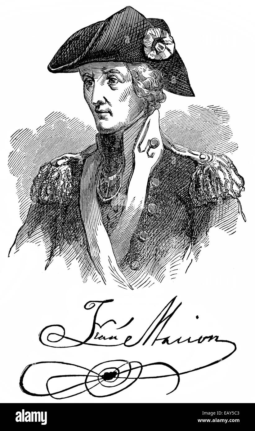 Francis Marion, 1732-1795, Oberstleutnant in der Kontinentalarmee und Brigadegeneral in der South Carolina Miliz du Stockfoto