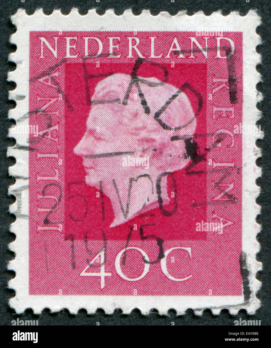 Niederlande - ca. 1972: Briefmarke gedruckt in den Niederlanden zeigt Königin Juliana, ca. 1972 Stockfoto