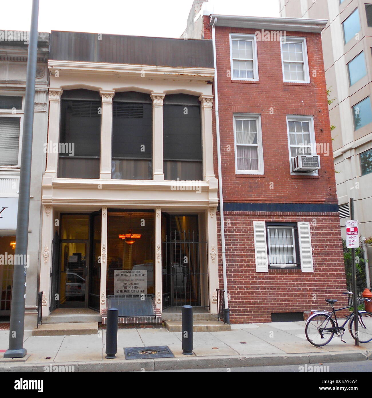 Gebäude am 1313 und 1311 Race Street in Philadelphia Stockfoto