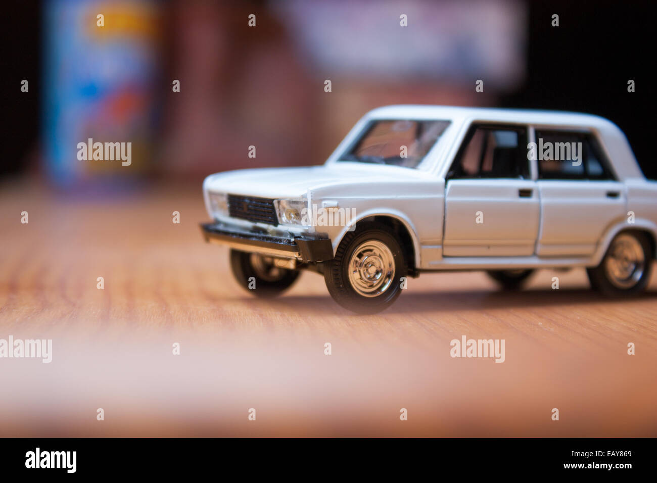 Lada-Makro Spielzeugauto Stockfoto