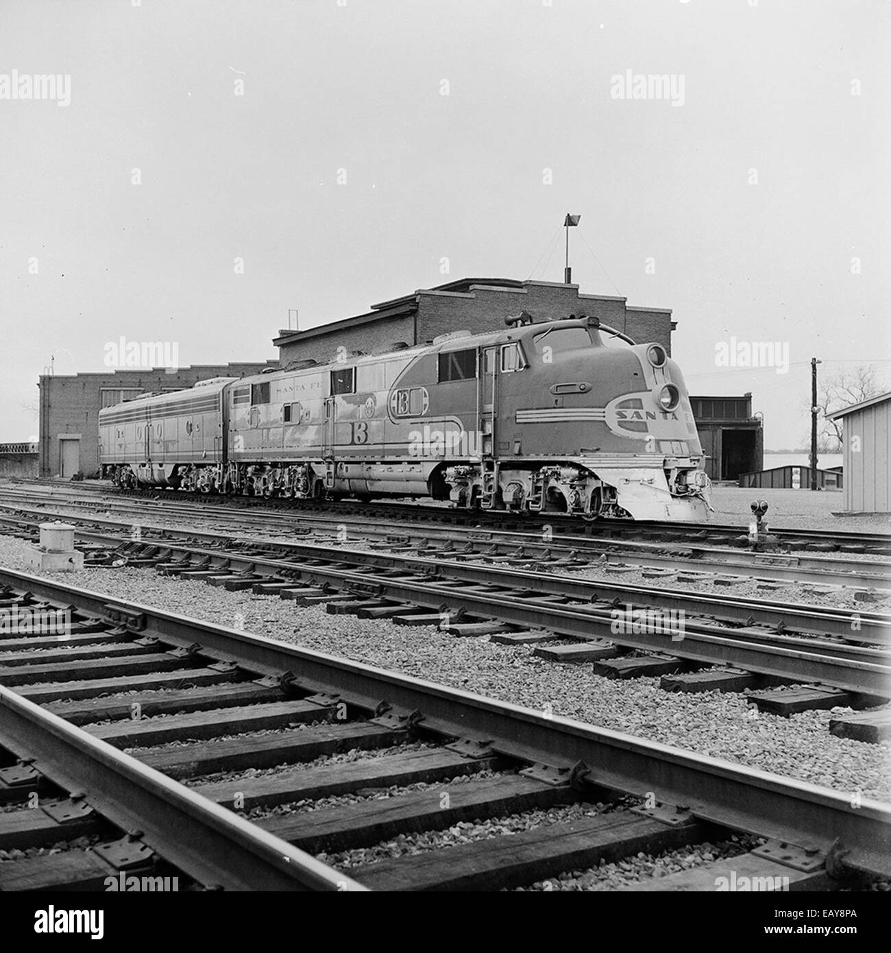 [Atchison, Topeka & Santa Fe, Diesel-elektrischen Passagier Lok Nr. 13, rechts] [Atchison, Topeka & Santa Fe, Diesel-elektrischen Passagier Lok Nr. 13, rechts] Stockfoto