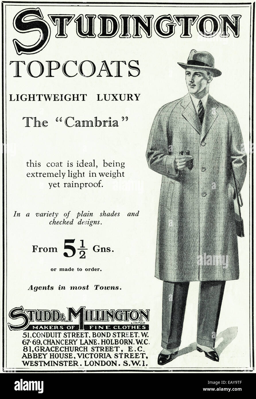 1920er Jahre Anzeige für STUDINGTON DECKLACKE von MINTON & MILLINGTON von London im englischen Magazin vom Juni 1929 Stockfoto