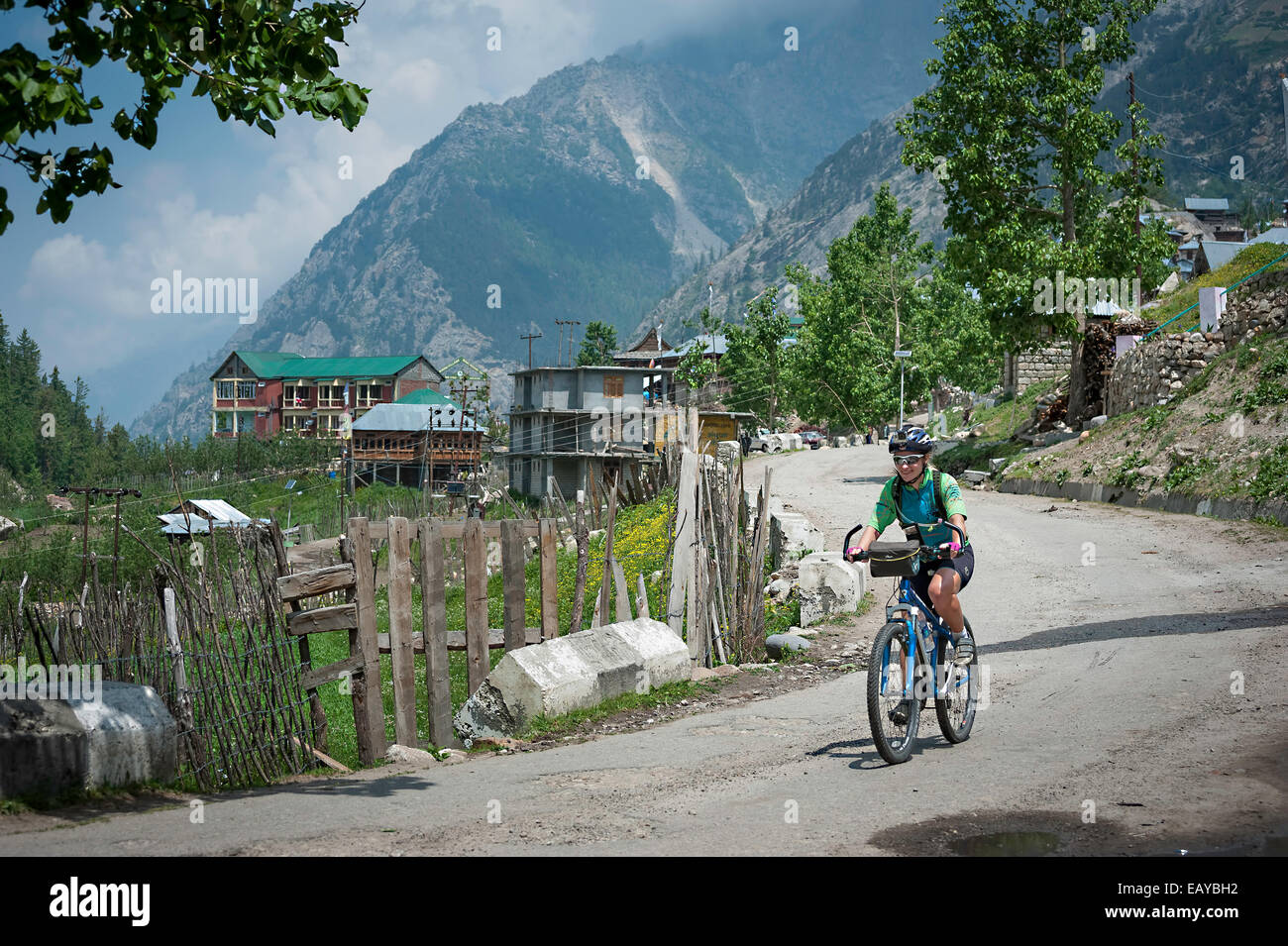 Mountainbike-Touren im Himalaya Stockfoto