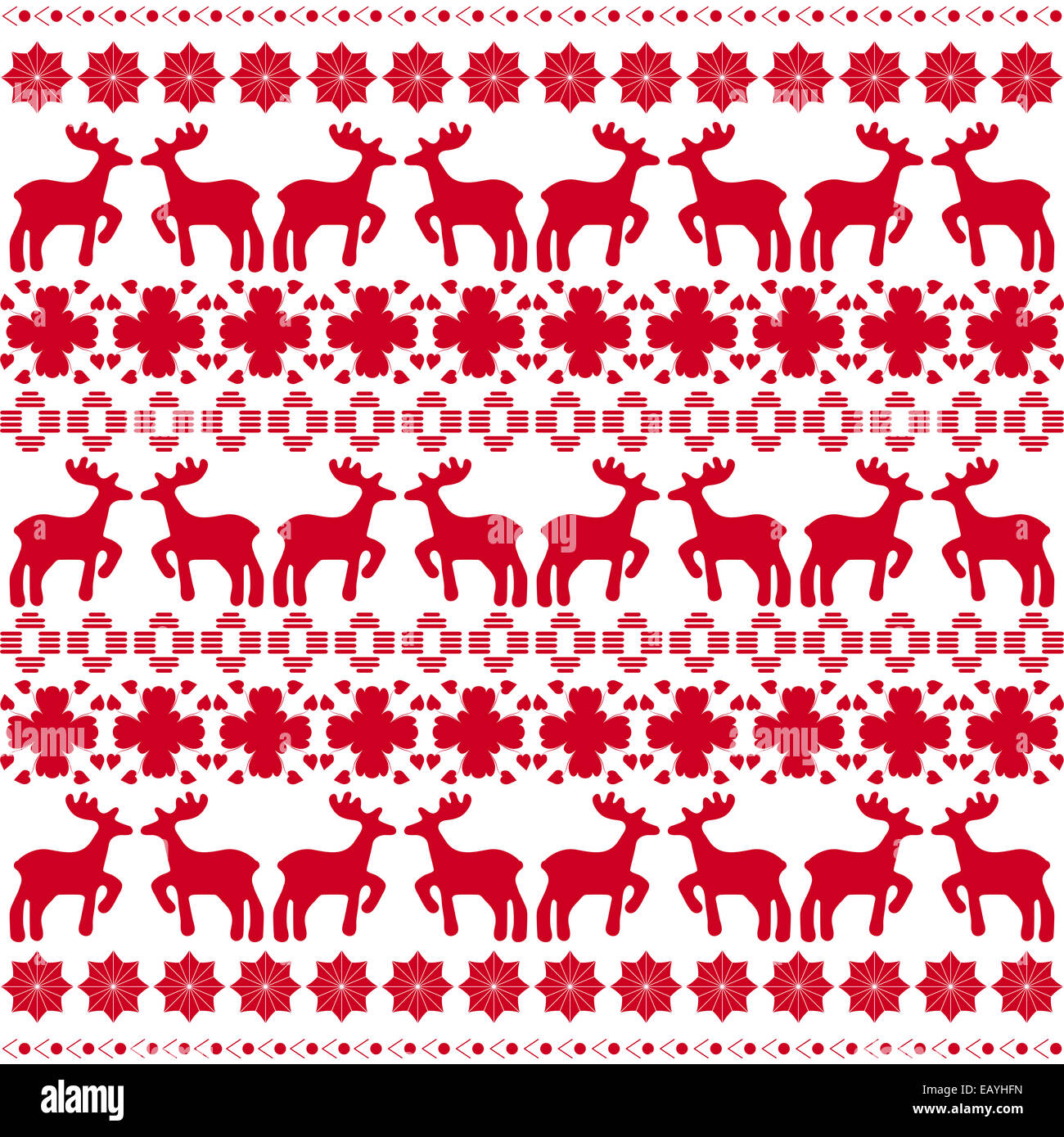 Weihnachten traditionelle Muster mit Hirschen illustration Stockfoto