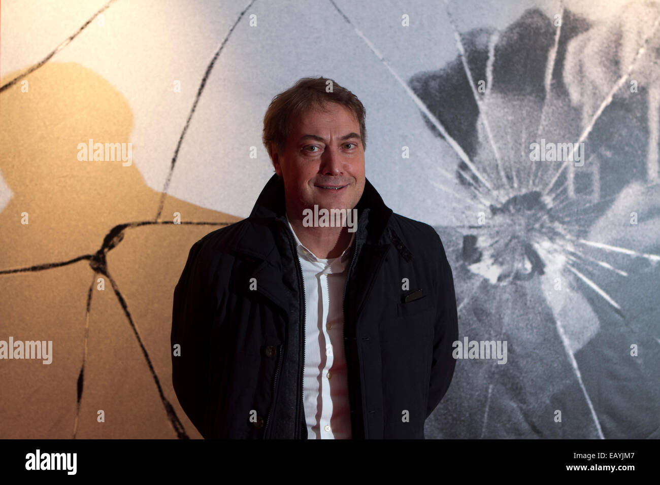 Turin, Italien. 21. November 2014. Italienischer Schauspieler Corrado Guzzanti kommt am Eröffnungsabend des 32. Torino Film Festival. Stockfoto