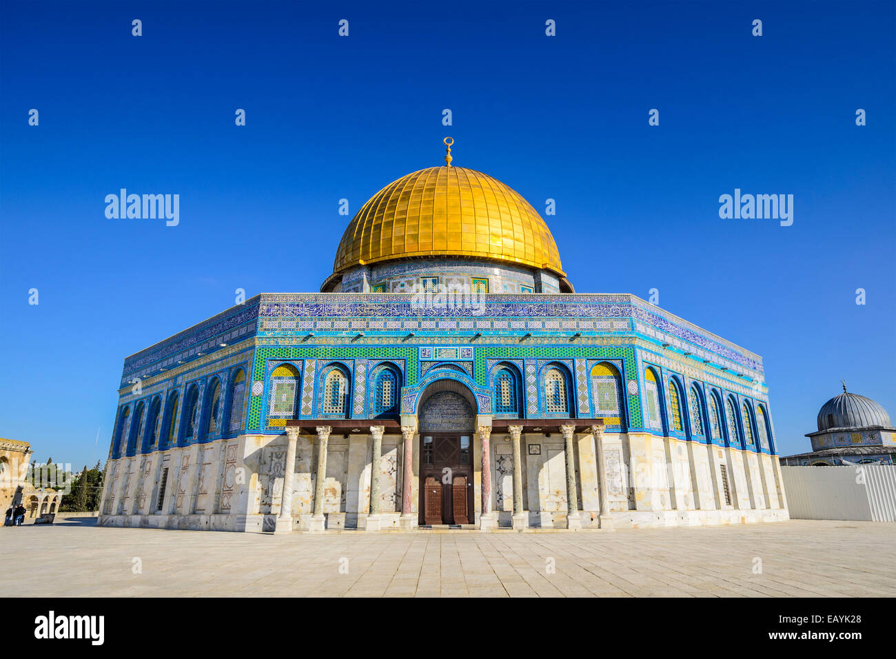 Jerusalem, Israel an die Haube des Felsens, eines der ältesten Werke der islamischen Architektur. Stockfoto