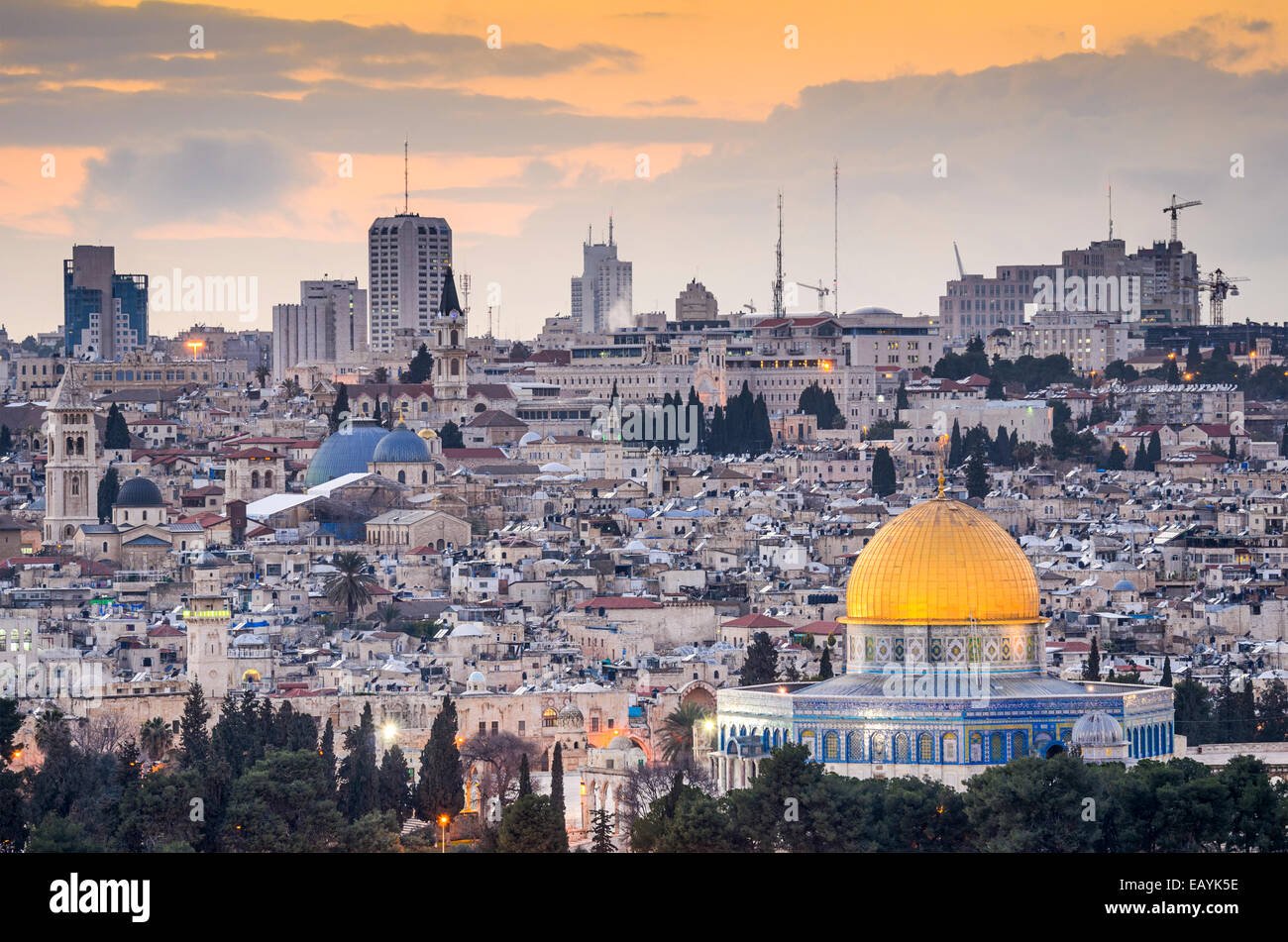 Jerusalem, Israel, alte Stadt Skyline. Stockfoto