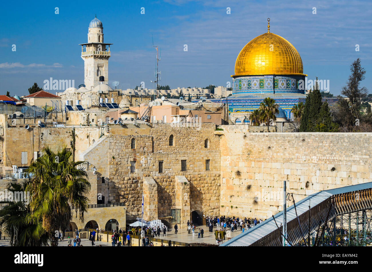 Jerusalem, Israel alte Stadt Stadtbild am Tempelberg und Felsendom. Stockfoto