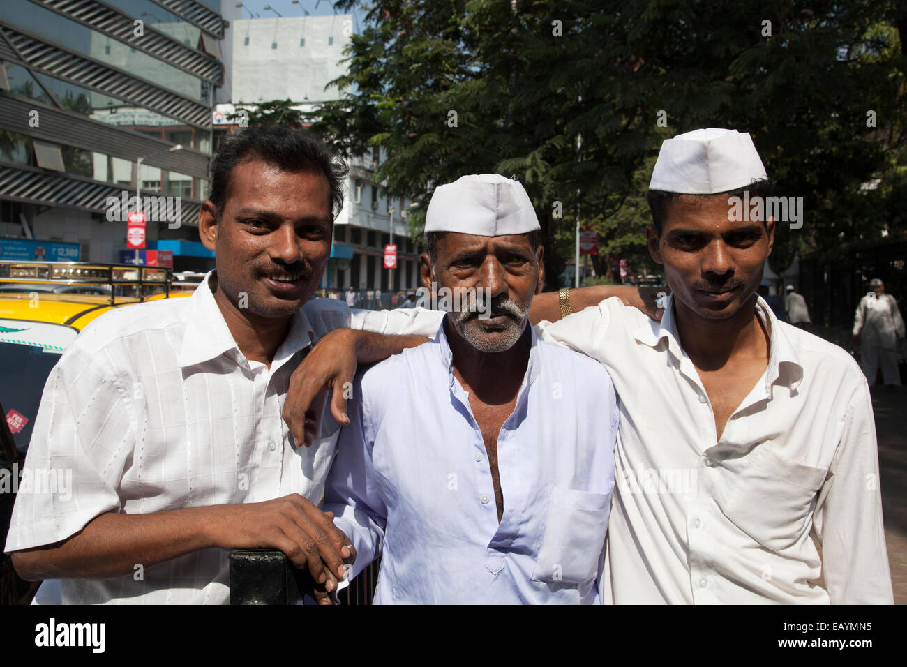 Dabbawallas von Churchgate Station, Mumbai, Indien Stockfoto
