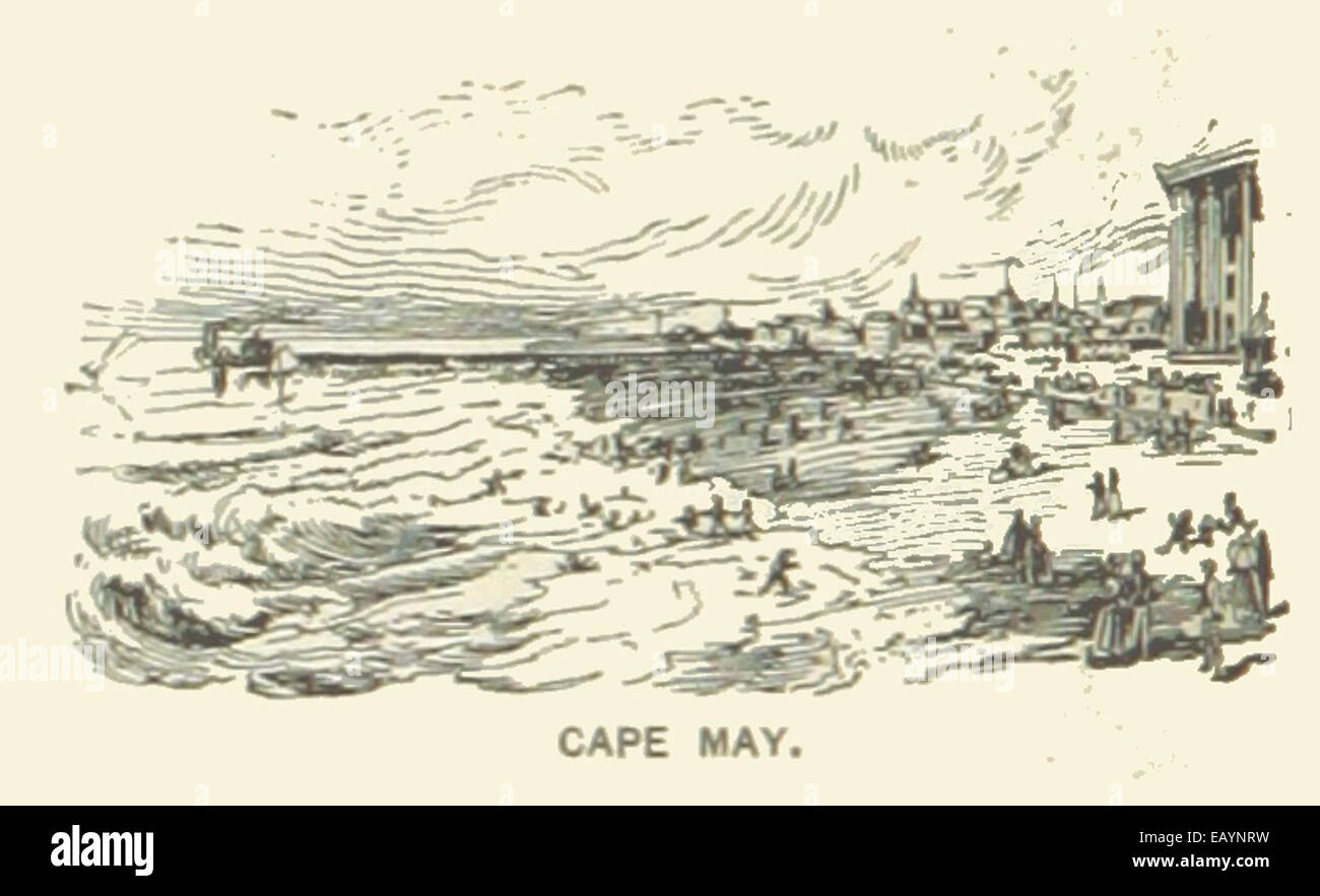 US-NJ (1891) p556 bietet Cape May, New Jersey, bekannt für seine historischen viktorianischen Häuser und die Aussicht auf die Küste. Das Bild gibt wahrscheinlich einen Einblick in die Architektur und Umgebung dieser berühmten Küstenstadt während des späten 19. Jahrhunderts. Stockfoto