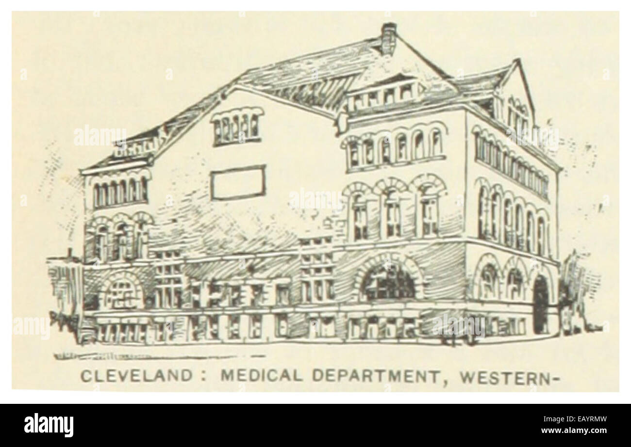 US-Oh(1891) p675 CLEVELAND, WESTERN RESERVE UNIVERSITY, medizinische Abteilung Stockfoto
