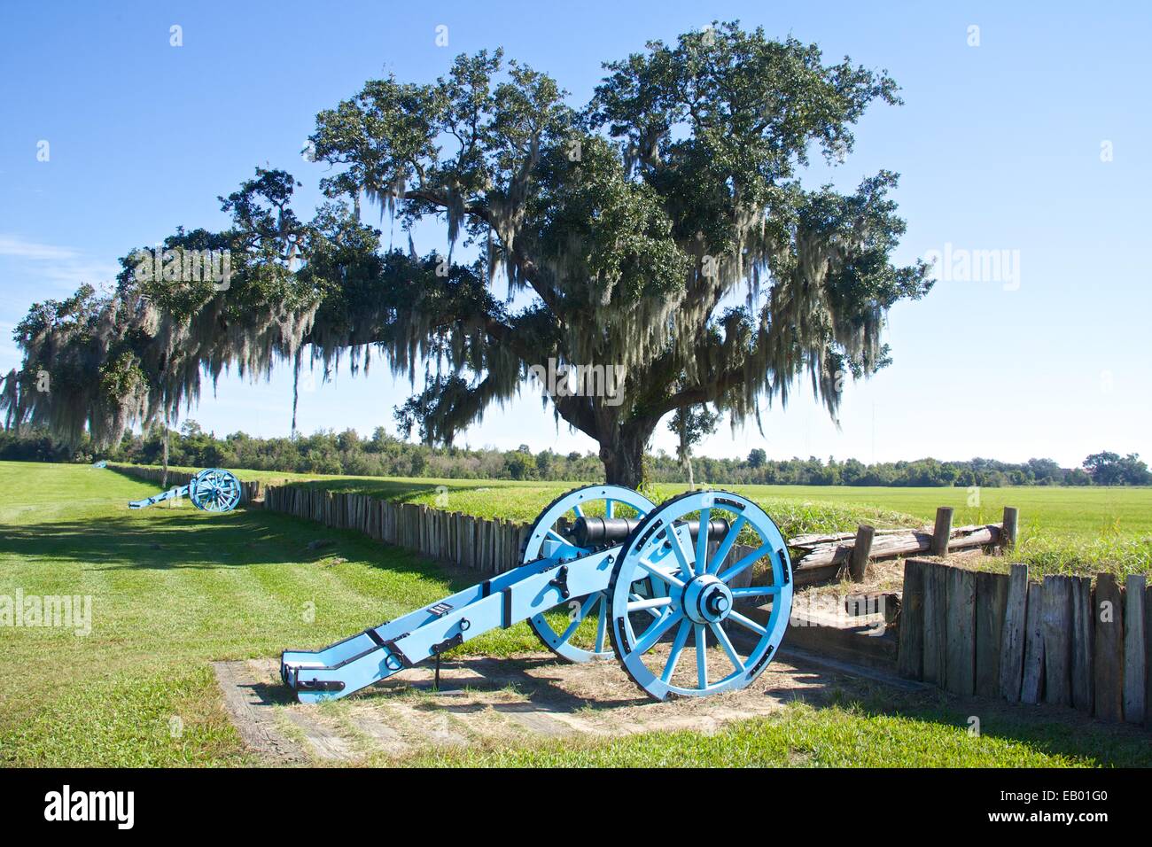 Chalmette National Battlefield, Schauplatz der Schlacht von New Orleans, 1815. Stockfoto