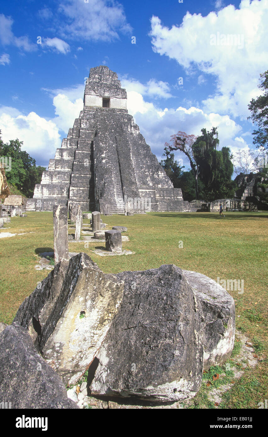Tempel I (oder Tempel des großen Jaguar) im Nationalpark Tikal in Guatemala, Mittelamerika Stockfoto