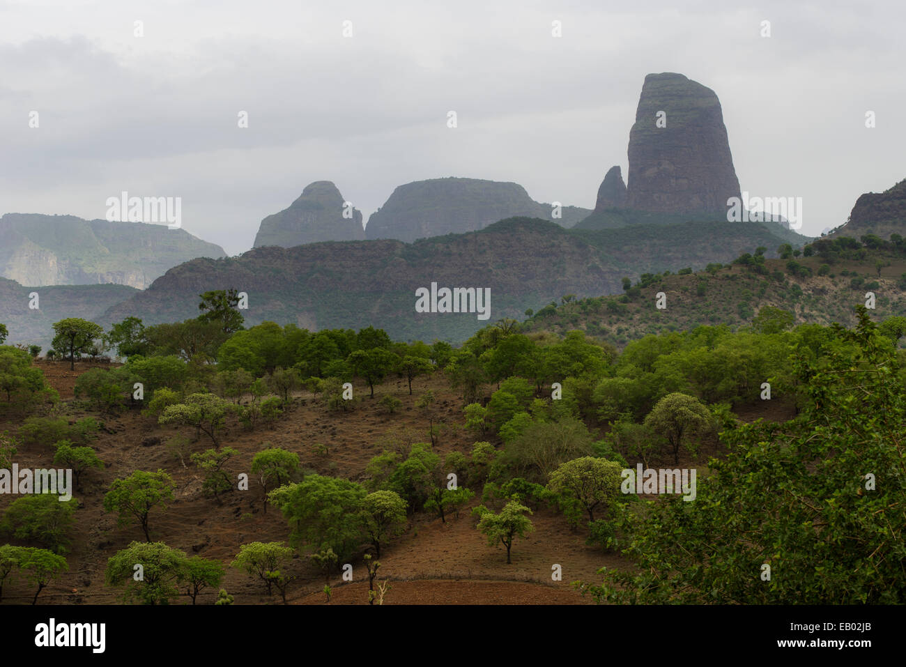Ansichten der Simien Mountains, Äthiopien Stockfoto