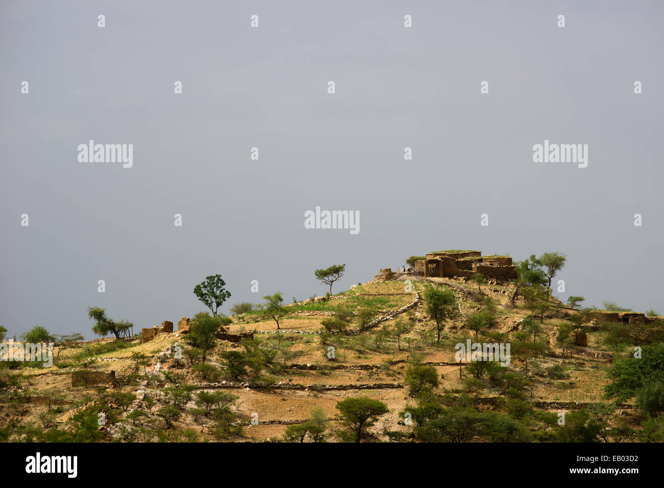 Traditionelle Steinhäuser von Tigray, Äthiopien Stockfoto