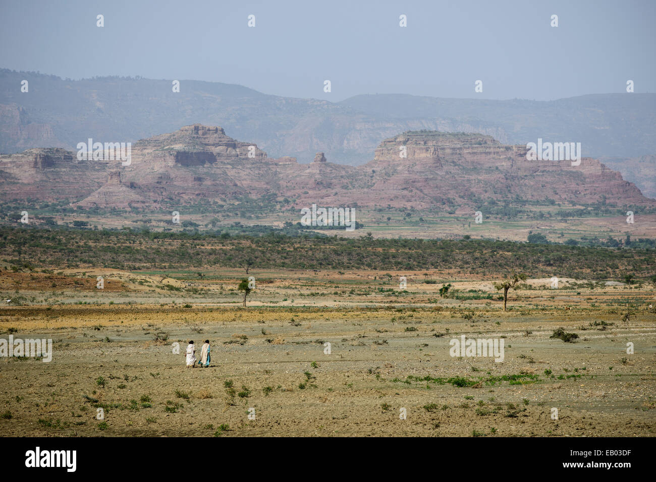 Zwei Tigray Frauen gehen, Region Tigray. Äthiopien Stockfoto