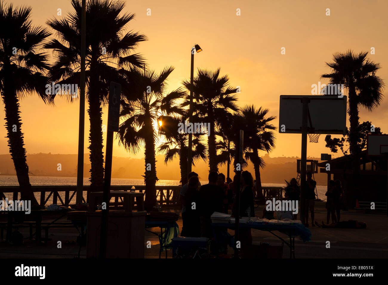 Sonnenuntergang in Dana Point Beach, Dana Point, Kalifornien, USA Stockfoto