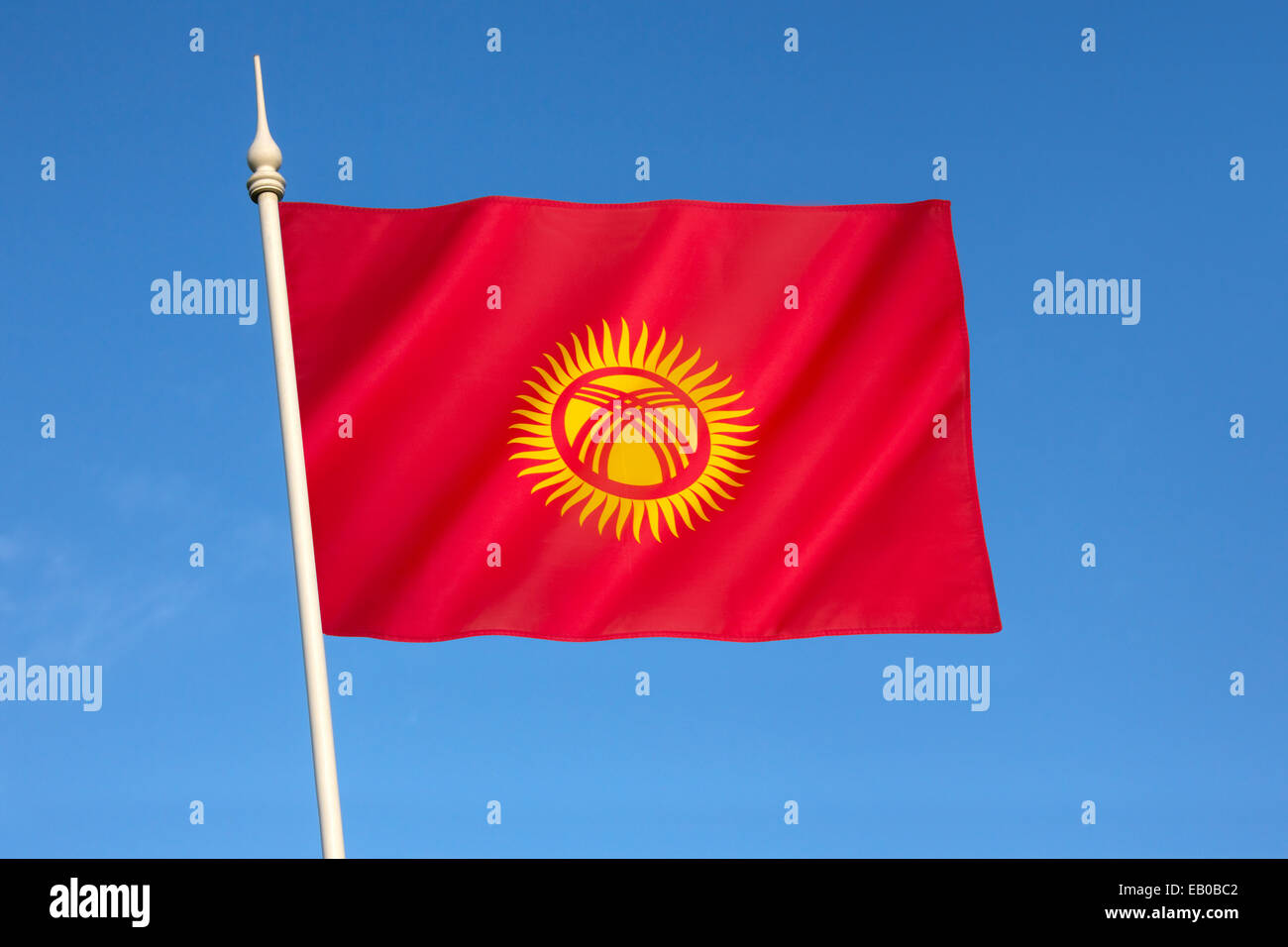 Flagge von Kirgisistan Stockfoto