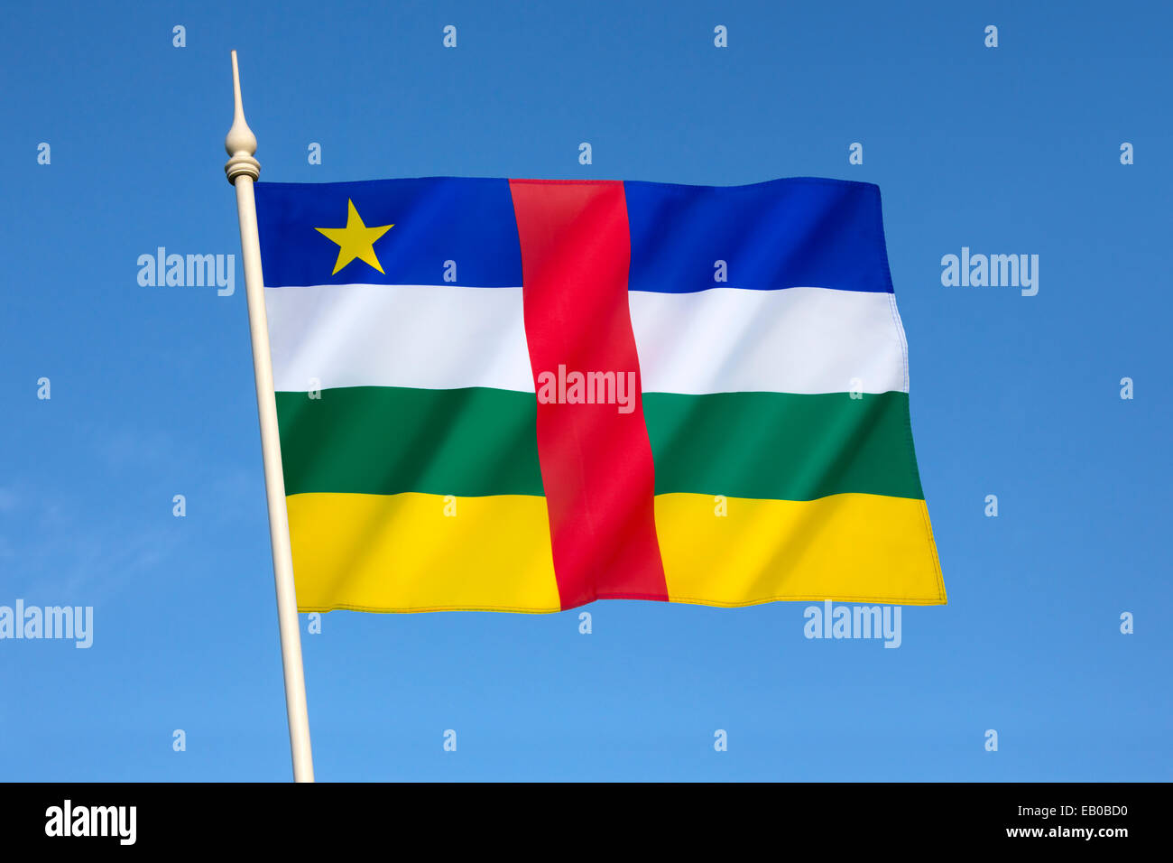 Flagge der Zentralafrikanischen Republik Stockfoto